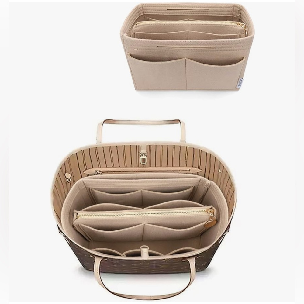 LEXSION Elegant Beige Tote Bag Organizer